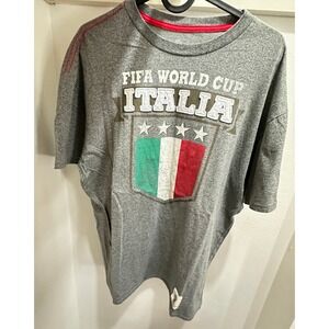 FIFA World Cup Brazil 2019 Italia Shirt Athletic Men's L Lightweight Grey